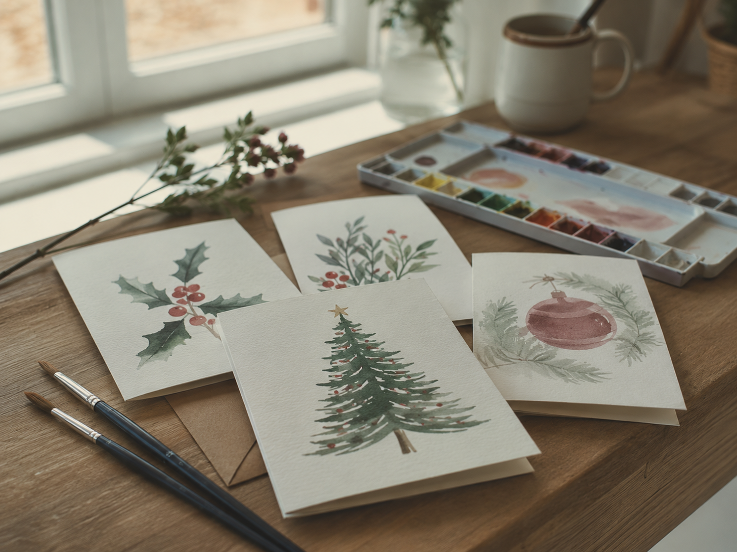 Watercolor Christmas Cards — Thu 17 Sep, 7:00pm