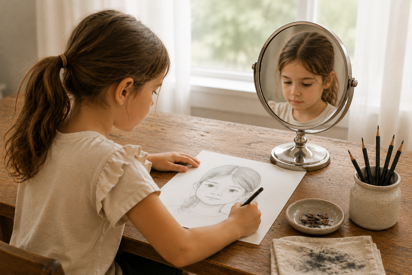 Kids Art: Self Portrait Drawing