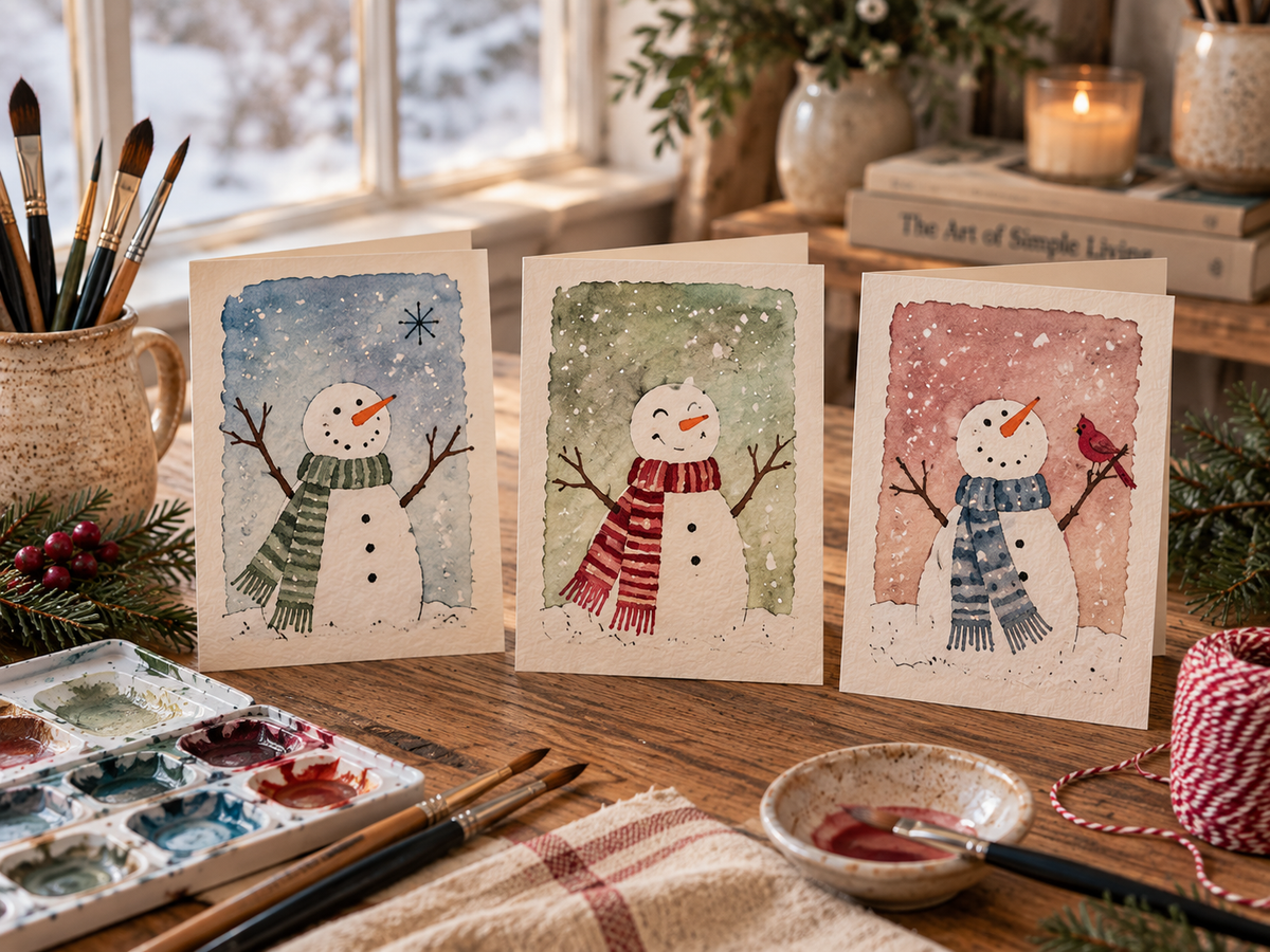 Painting: Watercolor Snowmen