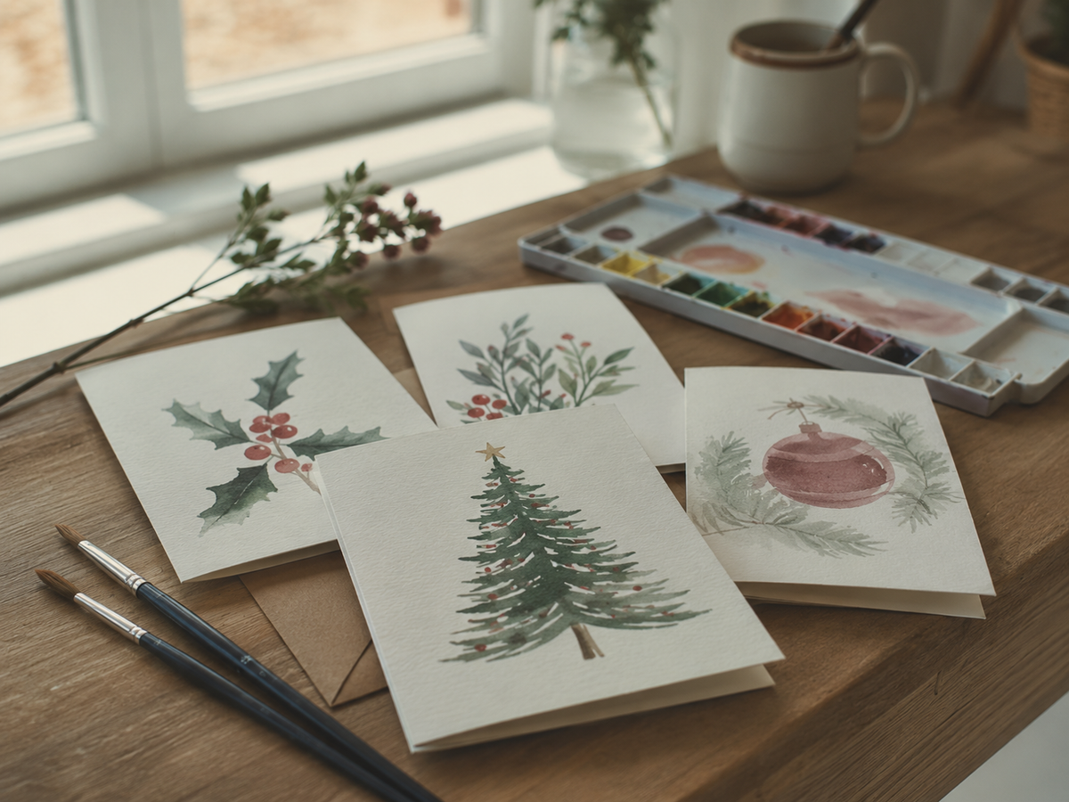Watercolor: Christmas Cards, October